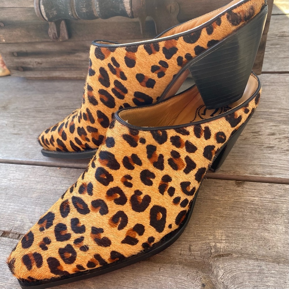 Charlie 1 Horse Calf Hair Leopard Print Mules - Picture 3 of 9